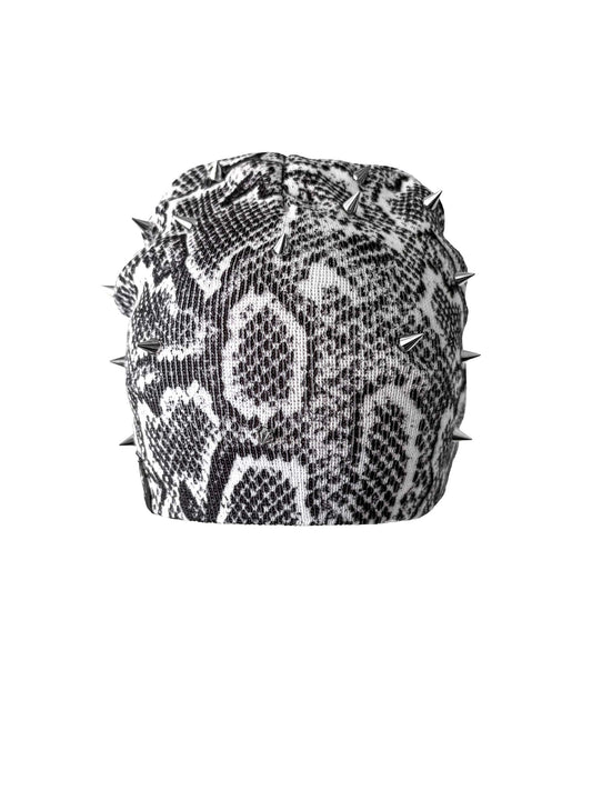 "Serpent" Spiked Beanie [WHITE]